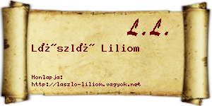 László Liliom névjegykártya